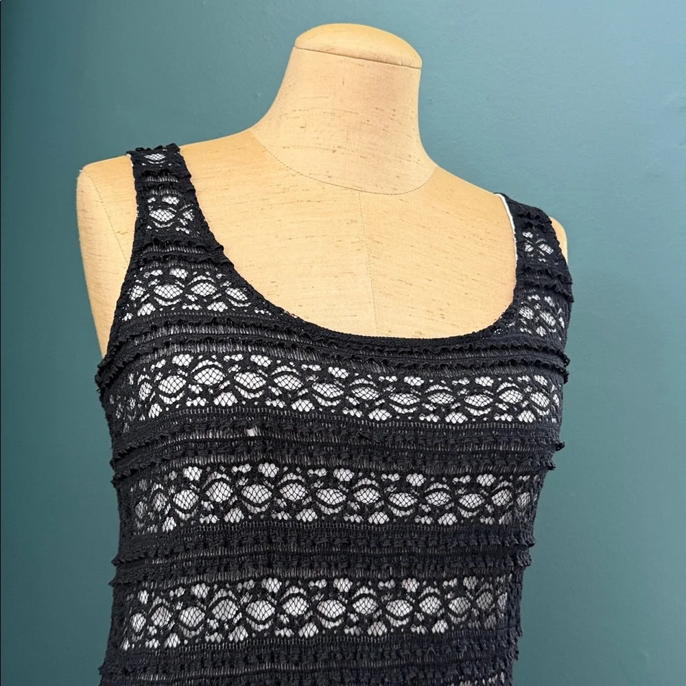 Frenchi Black Lace Overlay Dress